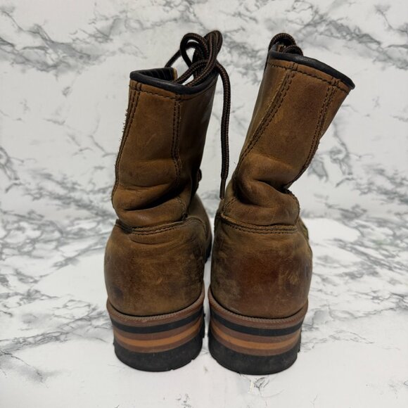 Ad Tec Women 8.5 Logger Boots Steel Toe Work Combat Shoe Leather Calf Lace Up - Picture 5 of 7